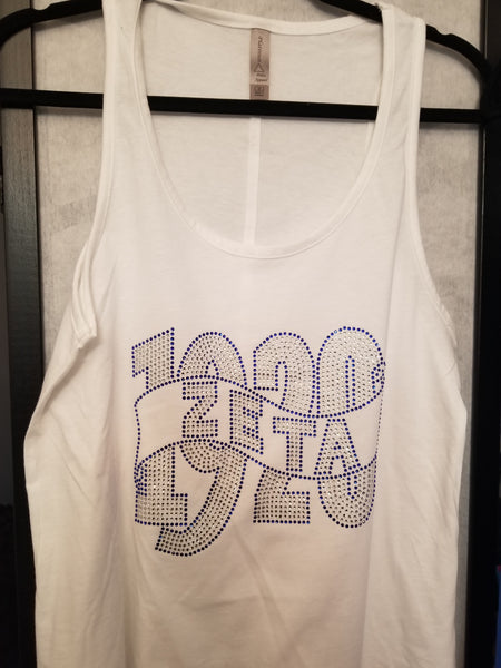 1920 White Bling Tank