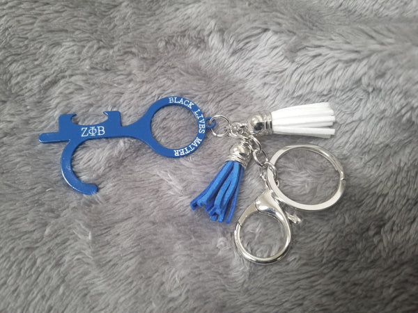 Black Lives Matter  /  ΖΦΒ no touch keychain tool / bottle opener