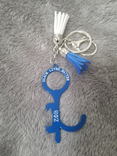 Black Lives Matter  /  ΖΦΒ no touch keychain tool / bottle opener