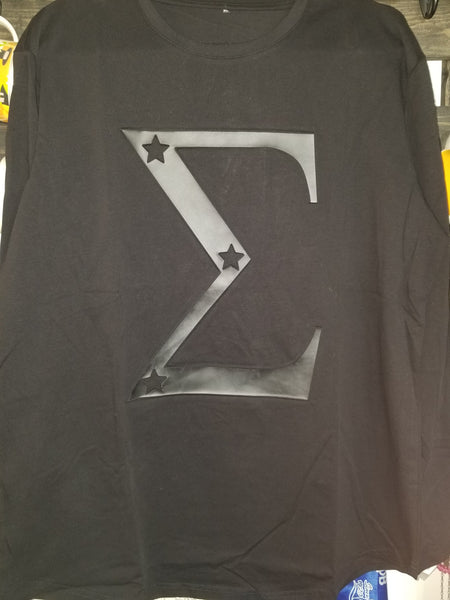 Sigma Embossed Long-Sleeved Shirt (Black)