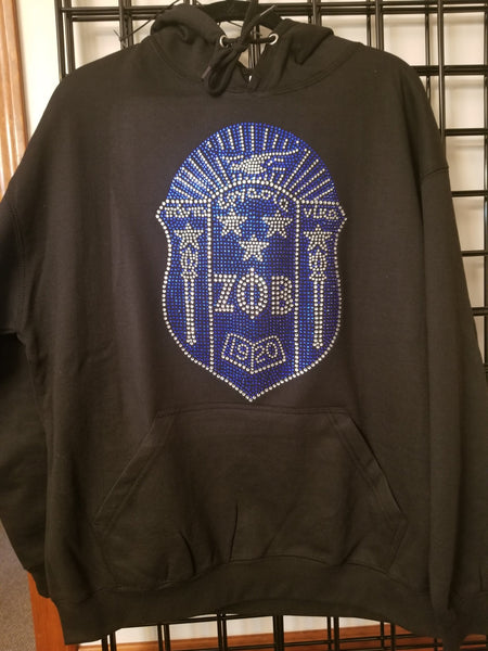Zeta Shield Bling Hoodie (Black)