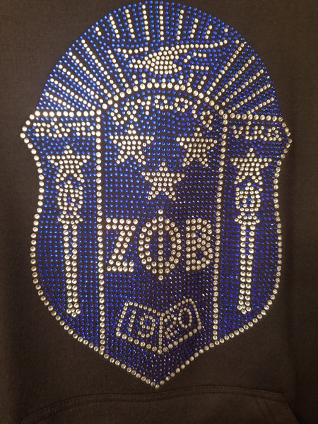 Zeta Shield Bling Hoodie (Black)