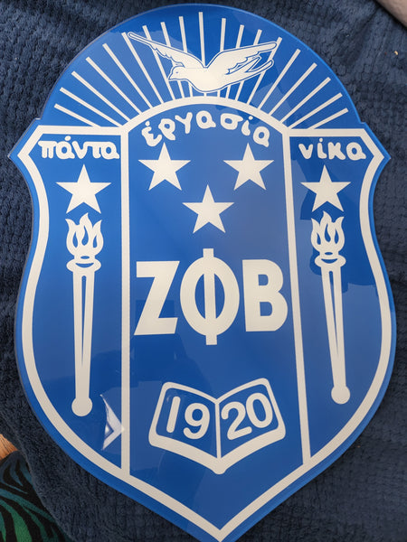 Zeta Phi Beta Acrylic Shield (24")