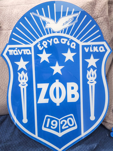 Zeta Phi Beta Acrylic Shield (24")