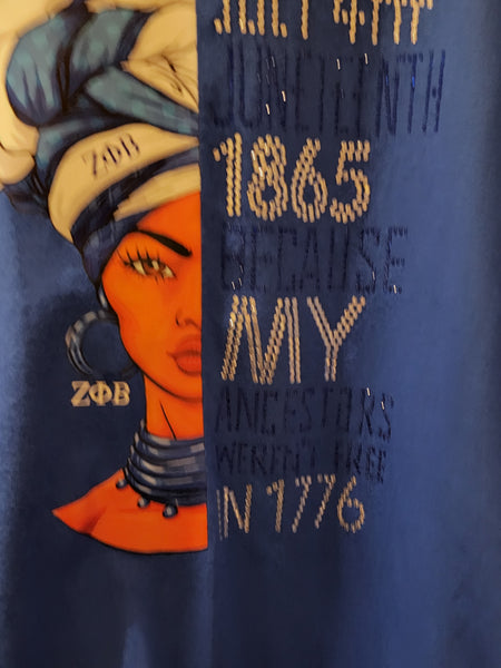 Juneteenth Zeta Bling White Shirt (Unisex)