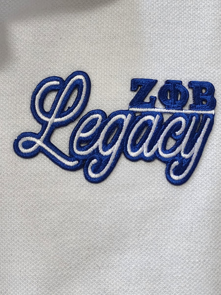 Zeta Legacy White Polo (Unisex)