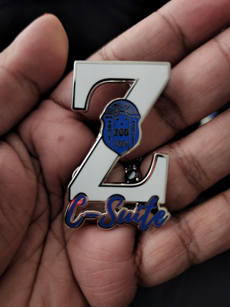 C-Suite Zeta Lapel Pin (Royal Blue with White Shield)