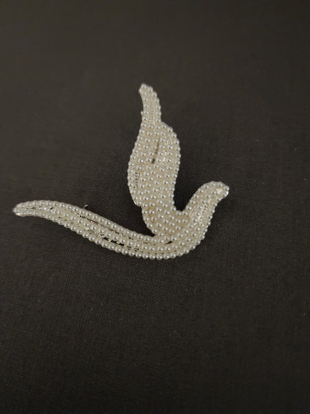 White Pearl Dove Lapel Pin