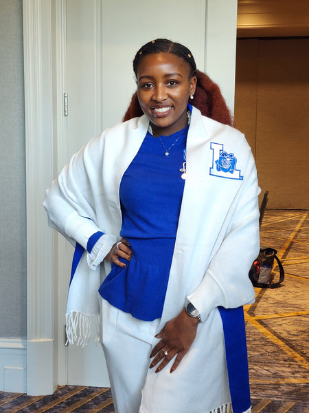 Life Member Royal Blue Pashmina Wrap with Sleeves
