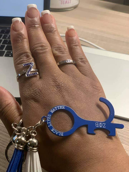 Black Lives Matter  /  ΖΦΒ no touch keychain tool / bottle opener