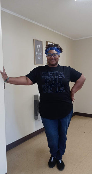 Zeta Phi Beta Embossed Shirt (Black)
