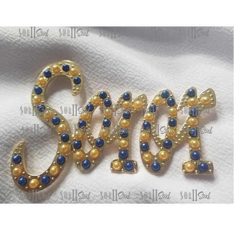 Royal Blue and Gold Soror Lapel Pin