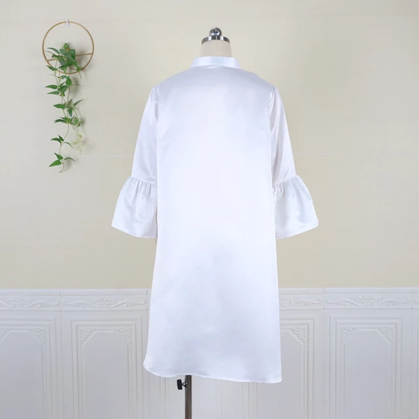 White Bell Sleeve Swing Dress (DRESS ONLY- NO SHIELD/ EMBLEM)