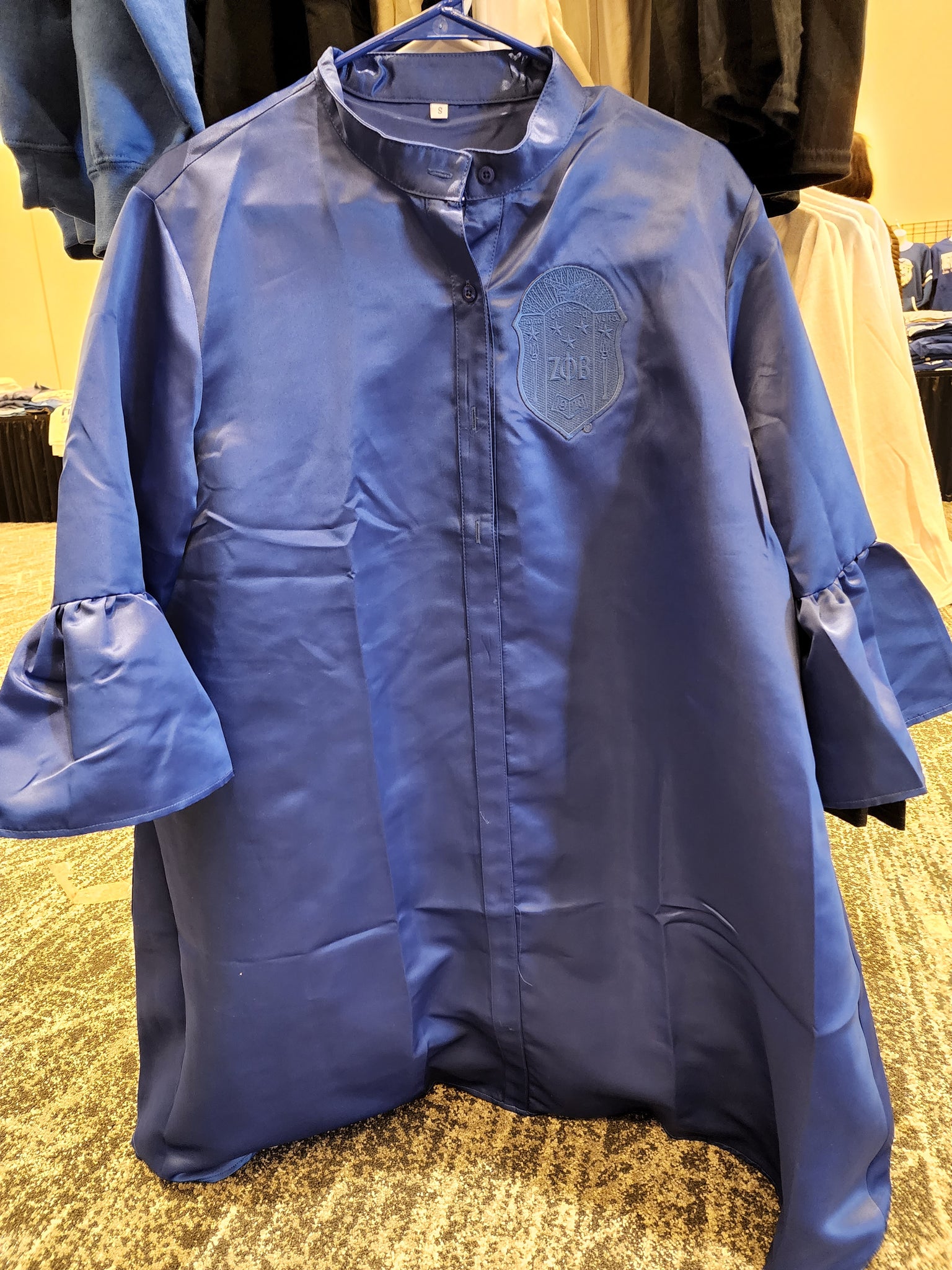 Royal Bell Sleeve Swing Dress (Blue on blue Shield) Royal Bell Sleeve Swing Dress (Blue on blue Shield)