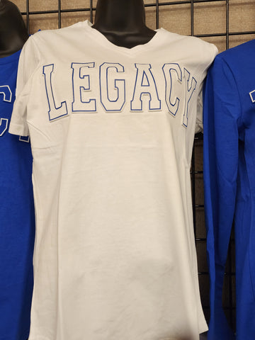 Legacy Embossed V-neck Shirt (White)