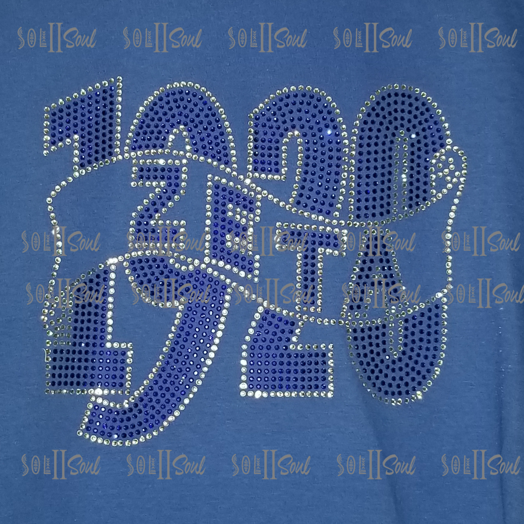 1920 Royal Blue Bling T-Shirt