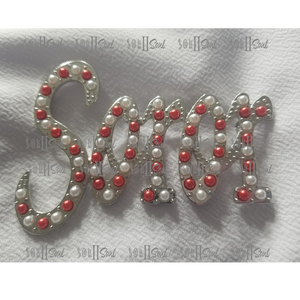 Red and White Pearl Soror Lapel Pin